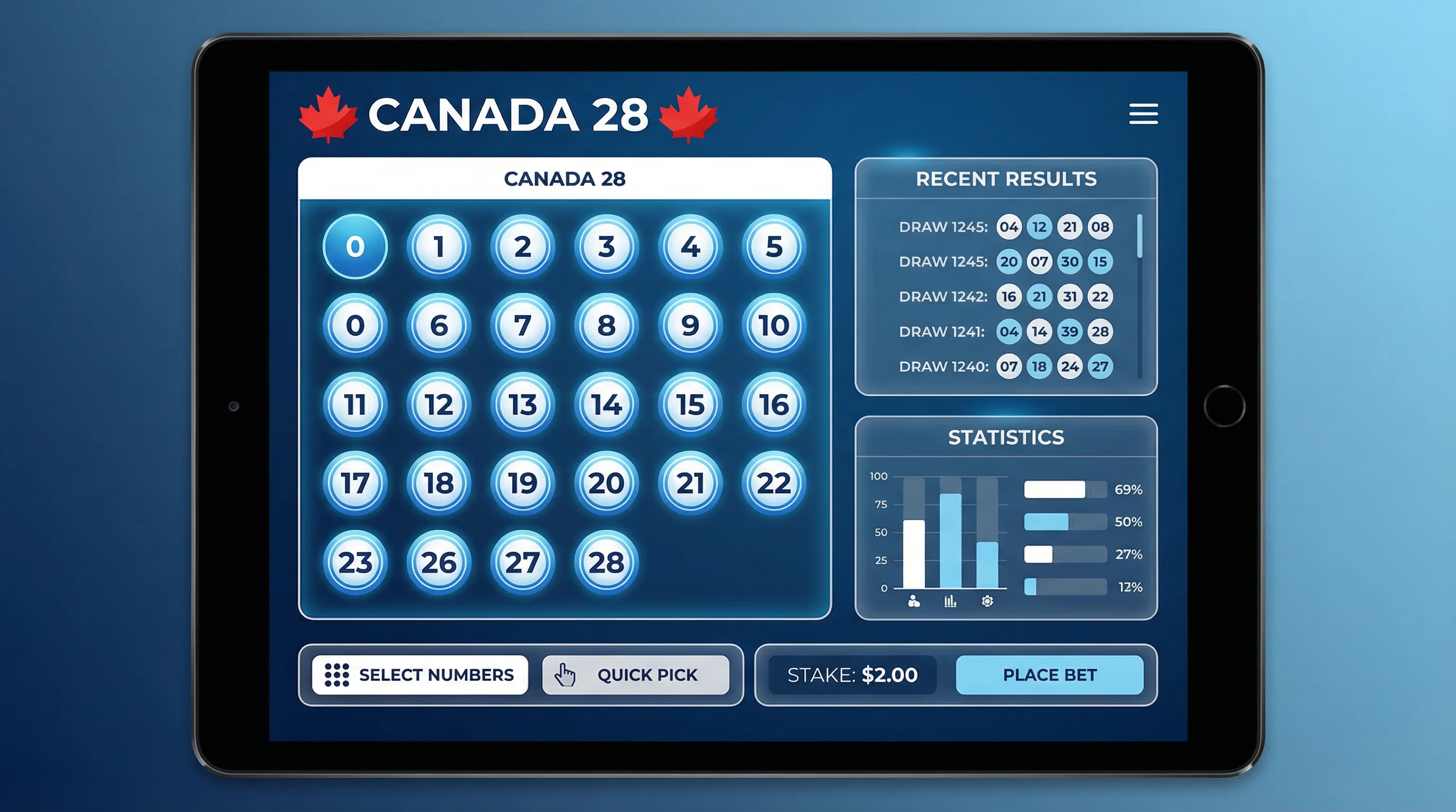 加拿大28数字竞猜游戏界面